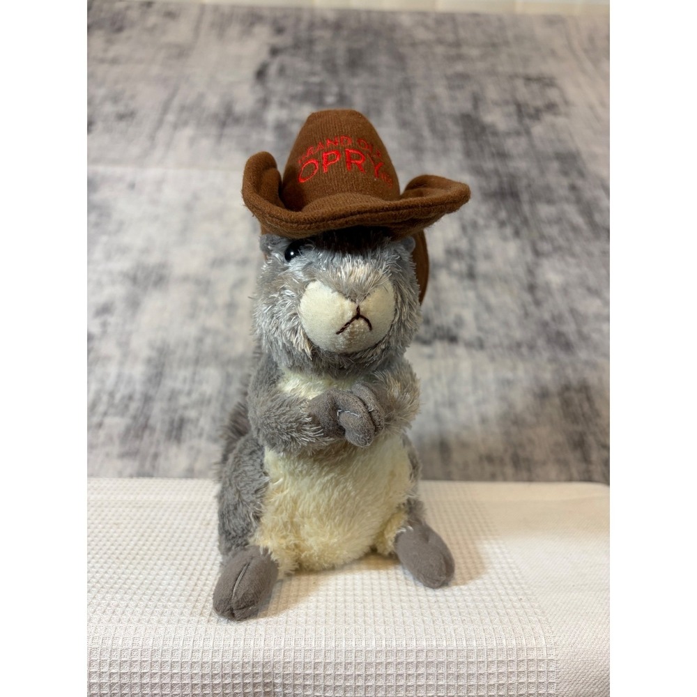 Aurora Grand Ole Opry Squirrel Plush Brown Cowboy Hat Nashville Souvenir 7"